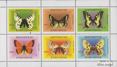 Produktbild von Briefmarken Kirgisistan 1998 Mi 133-138 Kleinbogen (kompl.Ausg.) postfrisch Schmetterlinge