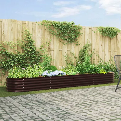 Produktbild von Möbel Garten Hochbeet Braun 400x80x44 cm aus verzinktem Stahl - Beete 42008137