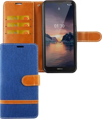 Produktbild von Nokia 1.3 Handy Hülle Schutz Tasche Case Cover Kartenfach Etui Wallet Blau