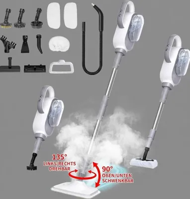 Produktbild von 13-in-1 Dampfbesen & Dampfreiniger, 20s Aufheizung, 3 Stufen, 1500W Multifunktions Dampfmopp mit 500ml Tank & 7m Kabel für Böden Teppiche Fenster Glas