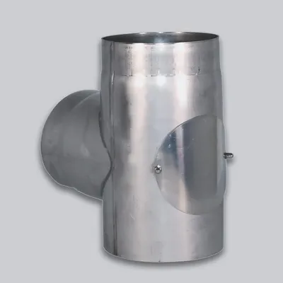 Produktbild von Ofenrohr Edelstahl T-Stück 90° mit Revisionstür, Ø 180 mm