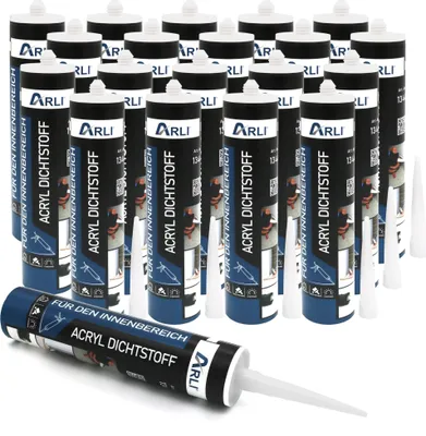 Produktbild von ARLI 20x Acryl 310ml weiß überstreichbare Dichtstoff Universal Bauacryl Maleracryl Fugendichter Dichtmasse