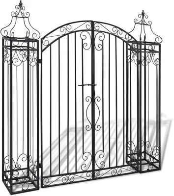 Produktbild von Deko Gartentor Doppelflügeltor Einfahrtstor Metalltor Hoftor Gartenpforte Gartentür Zauntor Tor Schmiedeeisen 122 x 20,5 x 134 cm