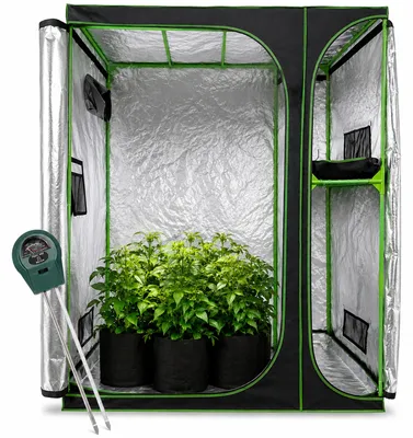 Image de Mucola Serre avec hygromètre 3 en 1 pour plantes Tente de culture intérieure Tente de culture armoire - 160x120x205cm