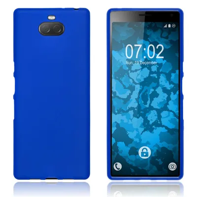 Produktbild von PhoneNatic Case kompatibel mit Sony Xperia 10 Plus - blau Silikon Hülle matt + 2 Schutzfolien