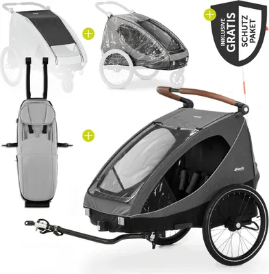 Produktbild von Hauck 2in1 Fahrradanhänger Sparset Dryk Duo - für