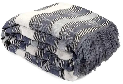 Produktbild von Decke, Baumwolldecke mit Fransen, hohe Qualität 150x200 Ps26114b Graues Karomuster