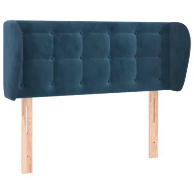 Image de vidaXL Tête de lit avec oreilles bleu foncé 83x23x78/88 cm velours