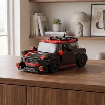 Produktbild von BlockBuddie™ MINI JCW Racing Racer Klemmbaustein Set Garage Sportwagen Bausteine Spielzeug Geschenk für Jungen