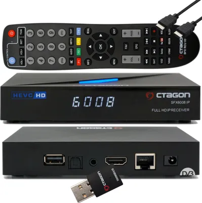 Produktbild von OCTAGON SFX6008 IP - H.265 Linux Receiver mit Sat to IPTV Client + 300 WLAN Stick