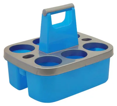 Produktbild von Flaschenträger azurblau 34x26x27 cm EUROHOME® – aus Kunststoff, 36x28,5x29cm – Perfekt für Picknicks, Gartenpartys oder den Alltag