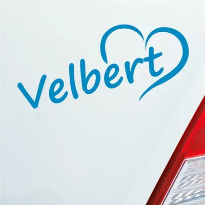 Produktbild von Auto Aufkleber Velbert Herz Stadt City Liebe Love Heimat 18x8 cm Hellblau Sticker Heckscheibenaufkleber