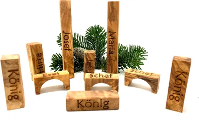 Produktbild von Weihnachtskrippe "MODERN LIFE" aus Olivenholz