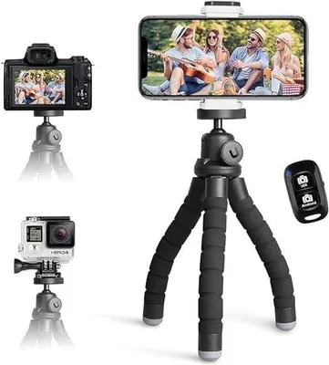 Produktbild von UBeesize Handy Stativ, Mini Stativ für Smartphone und Kamera, Tripod Ständer mit Wireless Fernbedienung