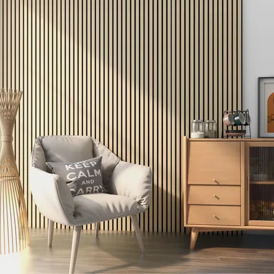 Image de 3D Acoustic wall panel set of 12 'Vang' 8,64 m² finition chêne