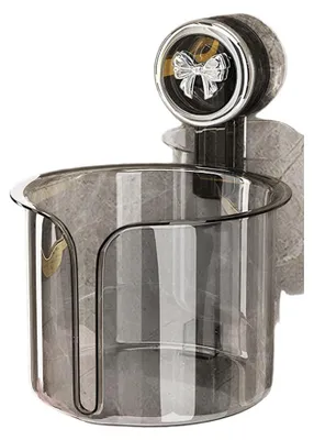 Image de INF Porte papier ventouse PET sans perçage 10.5cm x13.4cm x18.2cm bain Gris