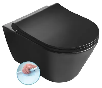 Immagine prodotto di Sapho Avva - Toilette sospesa, senza bordo, nero opaco 100314-110