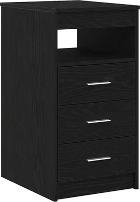 Image de Meuble à tiroirs en chêne noir 40x50x76 cm bois d'ingénierie
