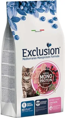 Zdjęcie produktu dla Exclusion NGCKC01, Kocięta, Każda rasa, Kurczak, 1,5 kg, Nie zawiera ziarna, Zawiera przeciwutleniacze