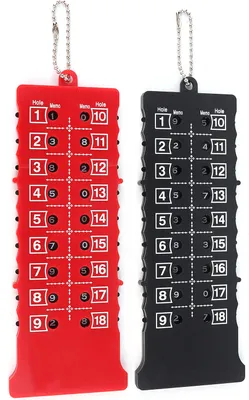 Produktbild von 2pcs 18 Loch Golf Score Counter Anzeigeboard Trainingspraxis Wettbewerb Accessoire Schwarz Red