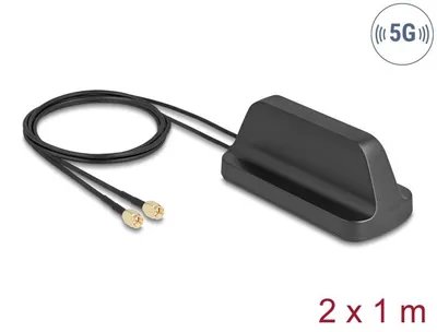 Image de DELOCK 5G LTE GNSS WiFi 6 MIMO Antenne 2 x SMA Stecker 2,1 -