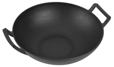 Immagine prodotto di Wok in ghisa con manico, ideale per barbecue e grigliate