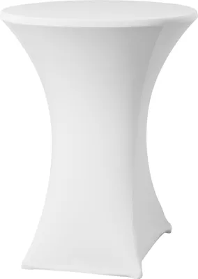 Produktbild von Runde Tischdecke ohne Bügeln Ø 80cm Jersey Stoff weiß - Hendi 813157