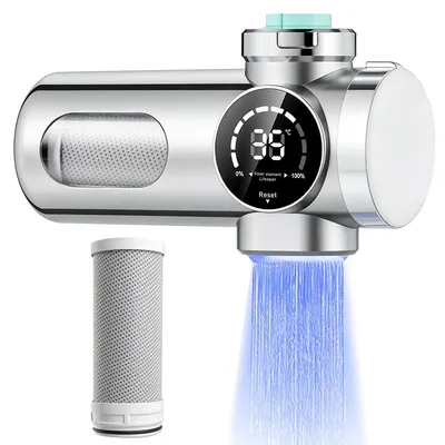 Produktbild von Intelligenter Wasserfilter für Wasserhahn mit UV-C Sterilisation, 10-stufiger Keramikfilter mit LCD-Display, 0,1μm Feinfilterung & Kalkschutz, Trinkwasserfilter-Set