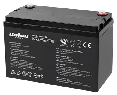 Obrázek produktu pro Rebel BAT0421 Gelový akumulátor VRLA AGM 12 V, 100 Ah