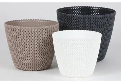 Produktbild von 5x Blumentopf "Splofy" ø19 x H16cm Strick-Optik Pflanzenkübel