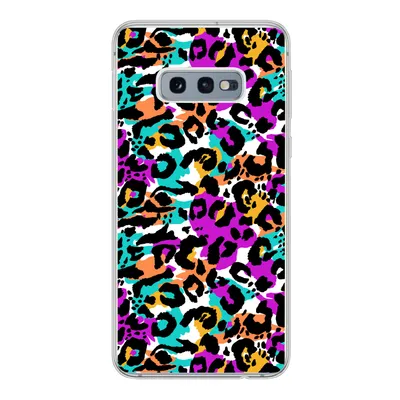 Produktbild von MuchoWow® Handyhülle Schutzhülle Hülle für Samsung Galaxy S10e Pantherdruck - Regenbogen - Weiß Silikon Softcase Handy Hülle - Handy