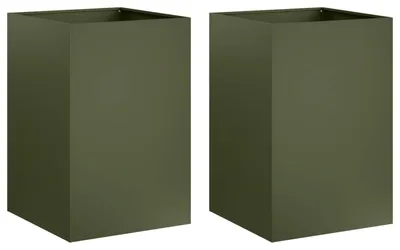 Produktbild von vidaXL Garten-Pflanzgefäß 2 stk. Olivgrün 40 x 40 x 75 cm