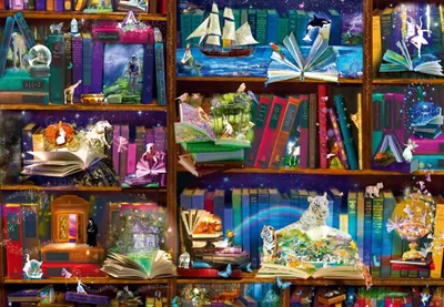 Productafbeelding van Bluebird Puzzle, Puzzel met afbeelding: "Avonturen in het lezen" - 1000 stukjes