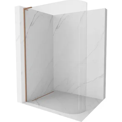 Obrázek produktu pro Mexen Kioto L zaoblená sprchová zástěna Walk-in 80 x 200 cm, transparentní, broušená měď - 800-080-103-65-06