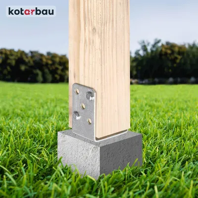 Image de Support de poteau en U KOTARBAU® à visser 60 mm Galvanisé à chaud Argent La solution parfaite pour relier différents éléments