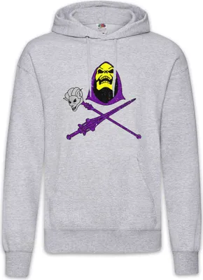 Produktbild von Urban Backwoods Skeletor Skull & Weapons, Herren Hoodie, Farbe: Hellgrau, Größe: M