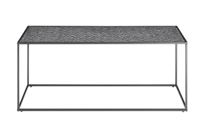 Produktbild von SalesFever Couchtisch 110 x 55 cm | rechteckig | 6 mm Glasplatte mit Strukturoptik | Metallgestell | B 110 x T 55 x H 45 cm | Schwarz