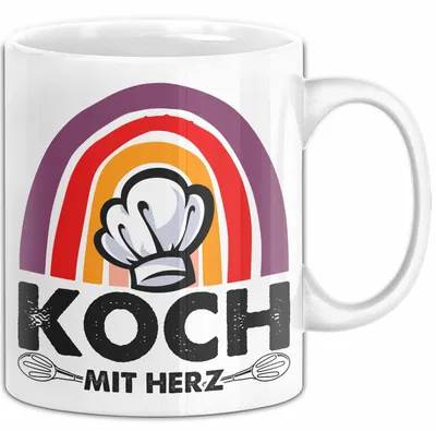 Produktbild von Koch Mit Herz Tasse Lustiges Geschenk Für Koch (Weiß)