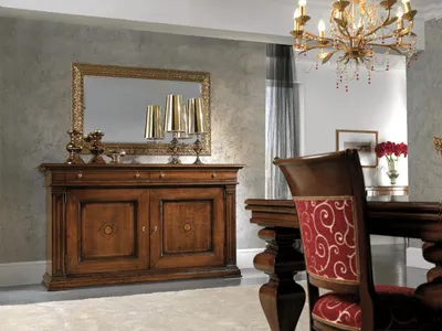 Image de Commode en bois massif avec miroir Commodes Set Meubles italiens 2pcs.