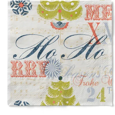 Produktbild von Sovie HOME Weihnachtsserviette Xmas-Greetings in Rot aus Tissue 33 x 33 cm, 3-lagig, 20 Stück