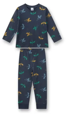 Produktbild von Sanetta Jungen Schlafanzug, lang - Kids, Drachen, Velours Single, Baumwolle Blau 104
