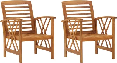 Image de Chaises de jardin lot de 2 Bois d'acacia massif