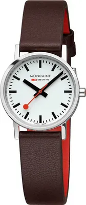 Productafbeelding van Mondaine dameshorloge, klassiek polshorloge, 30 mm, A658.30323.11SBGV, met leren band