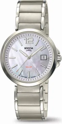 Produktbild von Boccia 3332-01 Damen-Armbanduhr, Titan-Gehäuse, Metall-Armband, Solarbetrieb