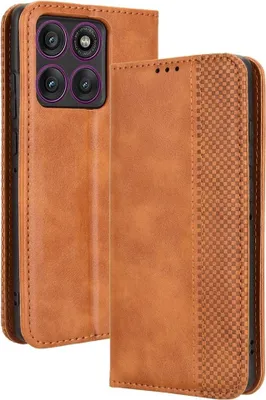 Produktbild von Motorola Edge 60 Pro Hülle - Coverup Vintage Style Klapphülle - Braun