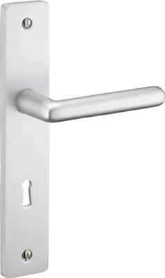 Obrázok produktu pre Sada kľučiek na dvere do spálne Crecy, kľúčová dierka, štvorcový priemer 7 mm, rozstupy 195 mm, strieborný elox - THIRARD