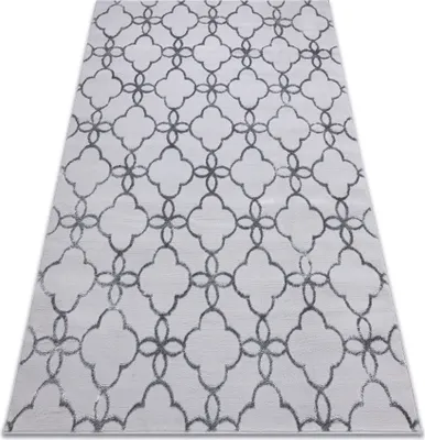 Produktbild von Modern MEFE Teppich 8504 Trellis, Gitter, Blumen - Strukturell zwei Ebenen aus Vlies dunkelgrau Grau 240x330 cm