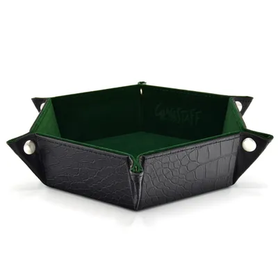 Produktbild von Glassstaff - Hexagonal Foldable Rolling Tray - Dragon Skin Grün