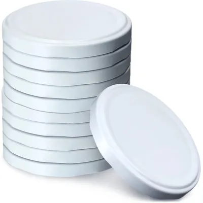 Obrázek produktu pro Šroubovací víčka pro sklenice a lahve – průměr 38 mm – balení 10 kusů – vhodné pro styk s potravinami – bílá barva