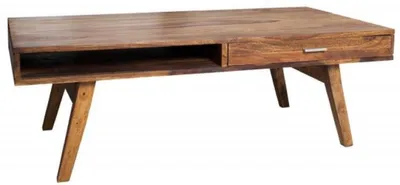 Zdjęcie produktu dla Casa Padrino stolik kawowy z litego drewna naturalne kolory 100 x 55 x wys. 40 cm - Stolik do salonu w stylu retro - Meble do salonu w stylu retro